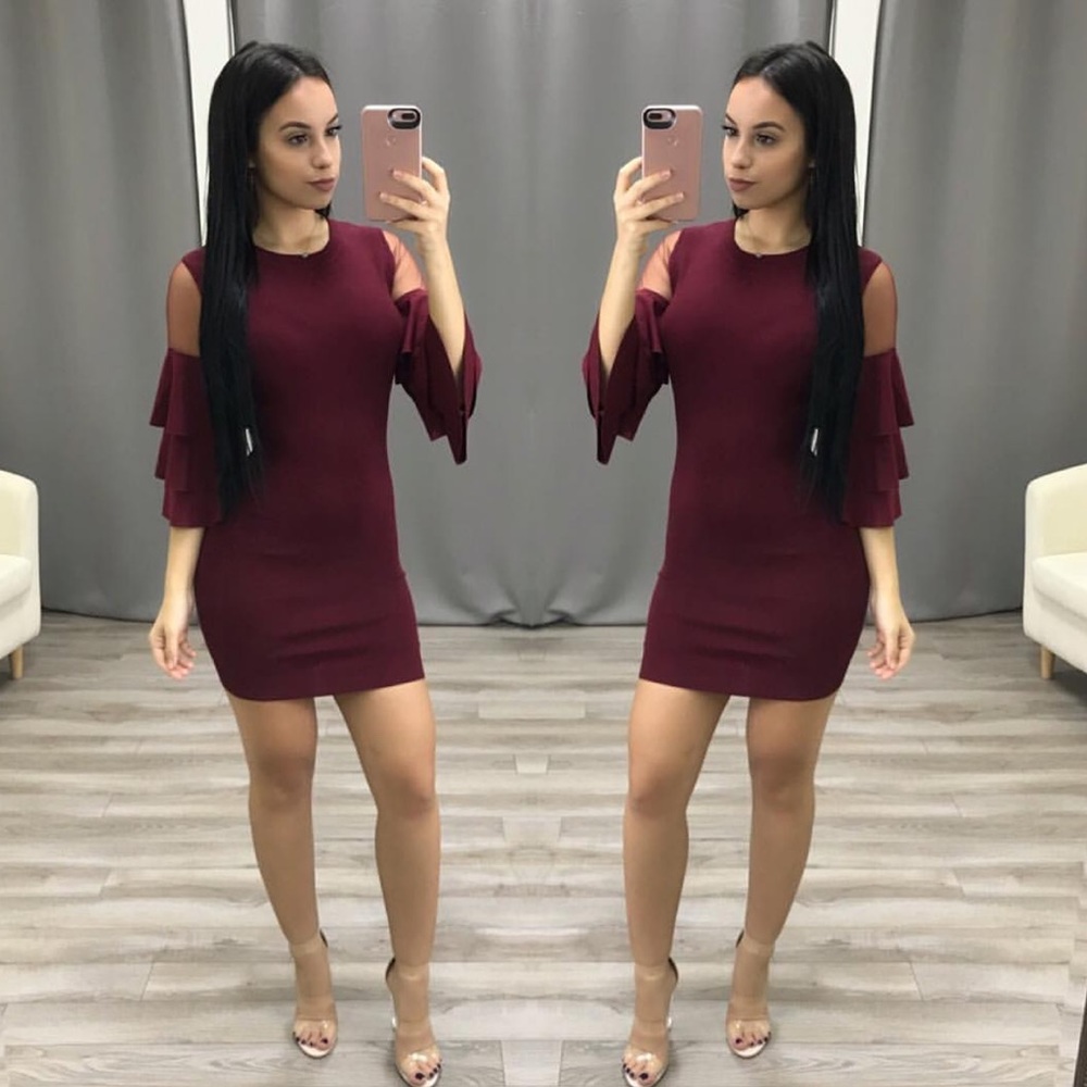 Burgundy dress